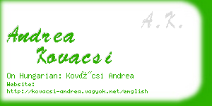 andrea kovacsi business card